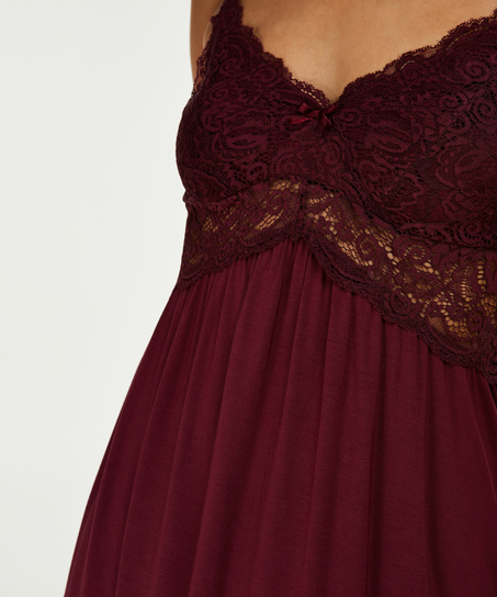 Jersey lace slipdress, Czerwony