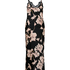 Slipdress Long Flower, Czarny