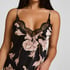 Slipdress Long Flower, Czarny