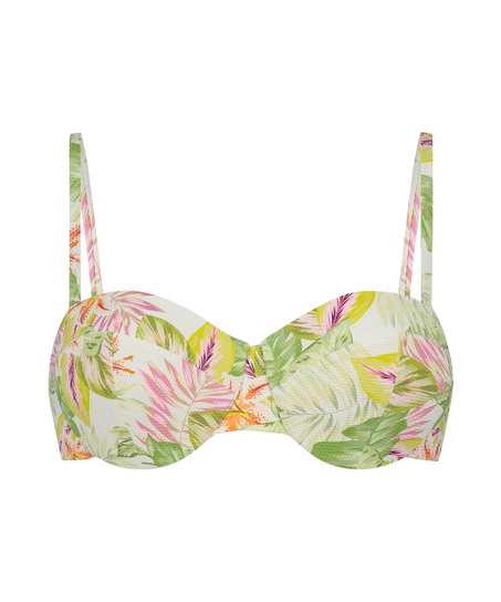 Góra od bikini push-up Tropics miseczki A – E, Biały