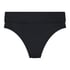 Figi bikini z wywijanym pasem Luxe, Czarny