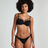 Usztywniany top bikini z fiszbinami Scallop, Czarny