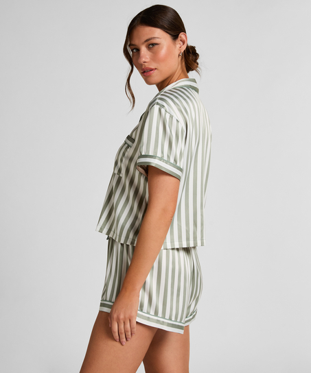 Satynowy zestaw piżamowy, Zielony