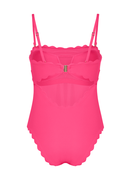 Kostium kąpielowy Bandeau Scallop, R&oacute;żowy