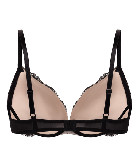 Biustonosz usztywniany push-up z fiszbinami Teddy, Czarny