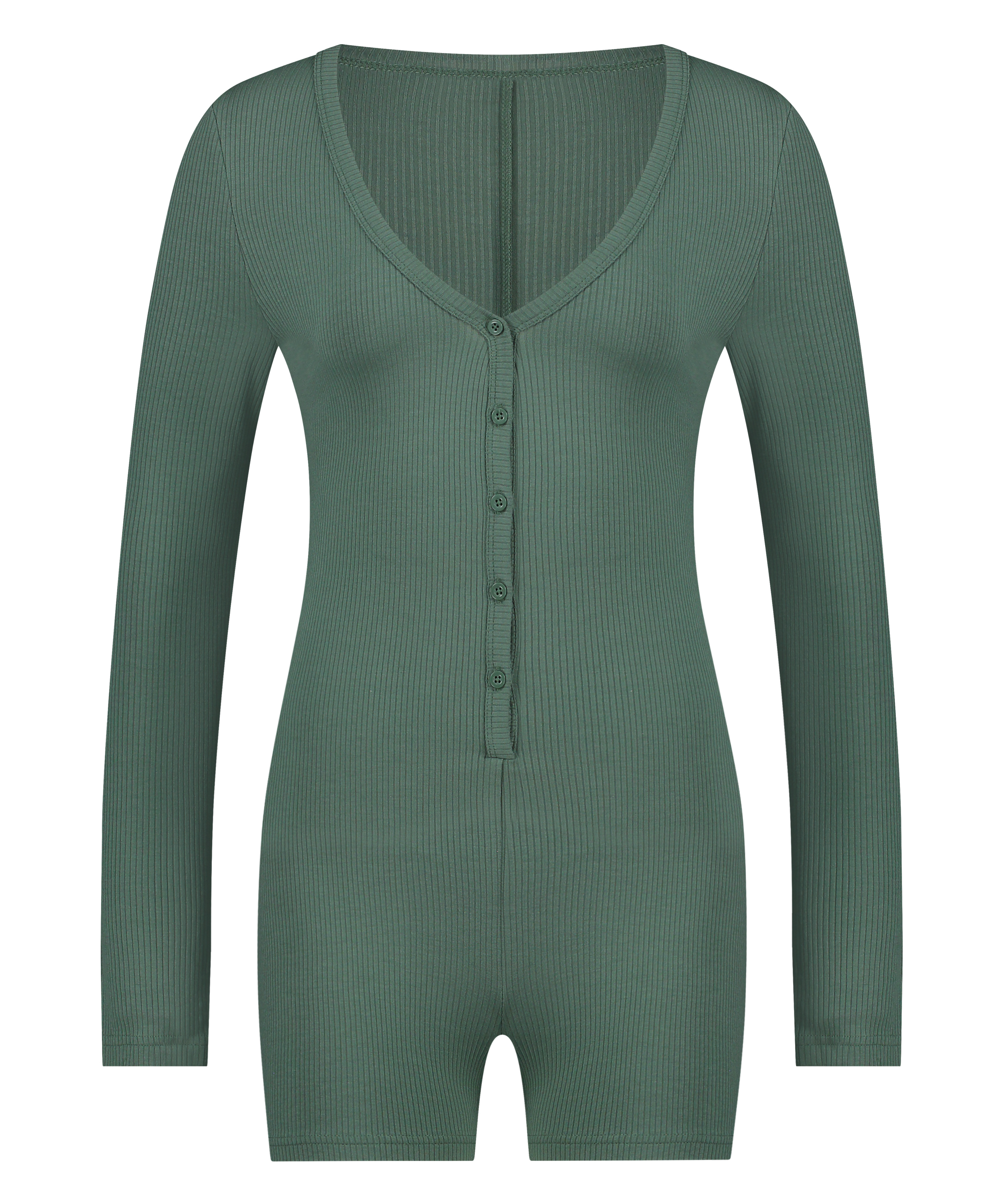 Piżama jednoczęściowa kr&oacute;tka Brushed Rib, Zielony, main