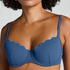 Usztywniany top bikini z fiszbinami Scallop, Niebieski