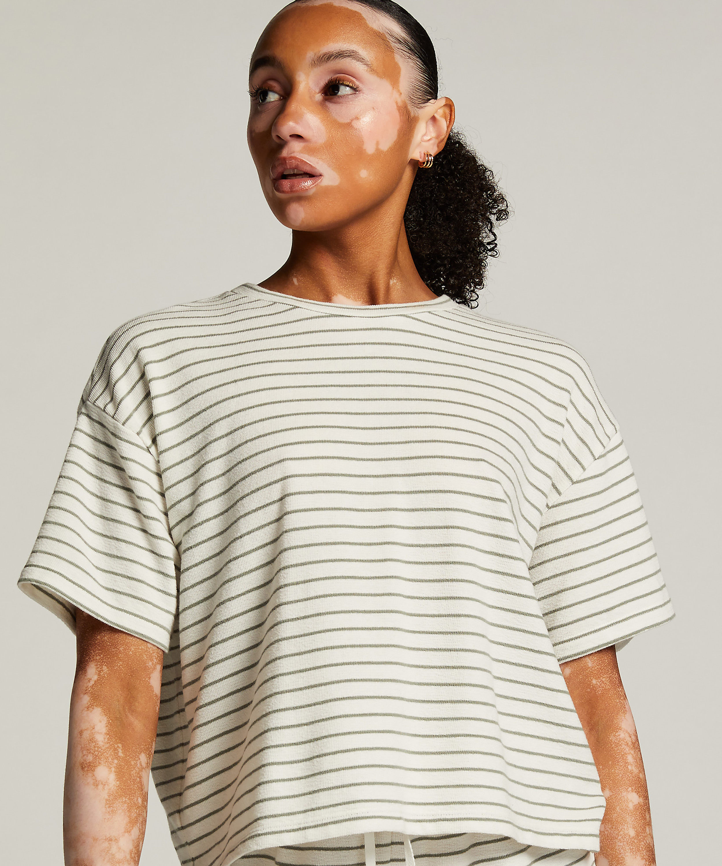 Top od piżamy, Biały, main