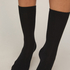 Cashmere Blend Ribbed Socks, Czarny