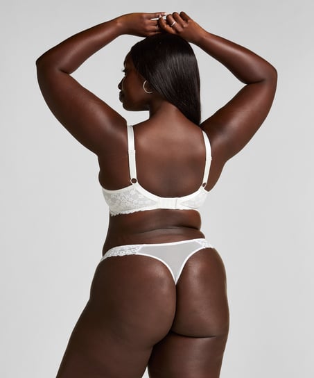 Biustonosz nieusztywniany z fiszbinami Daisy, Biały