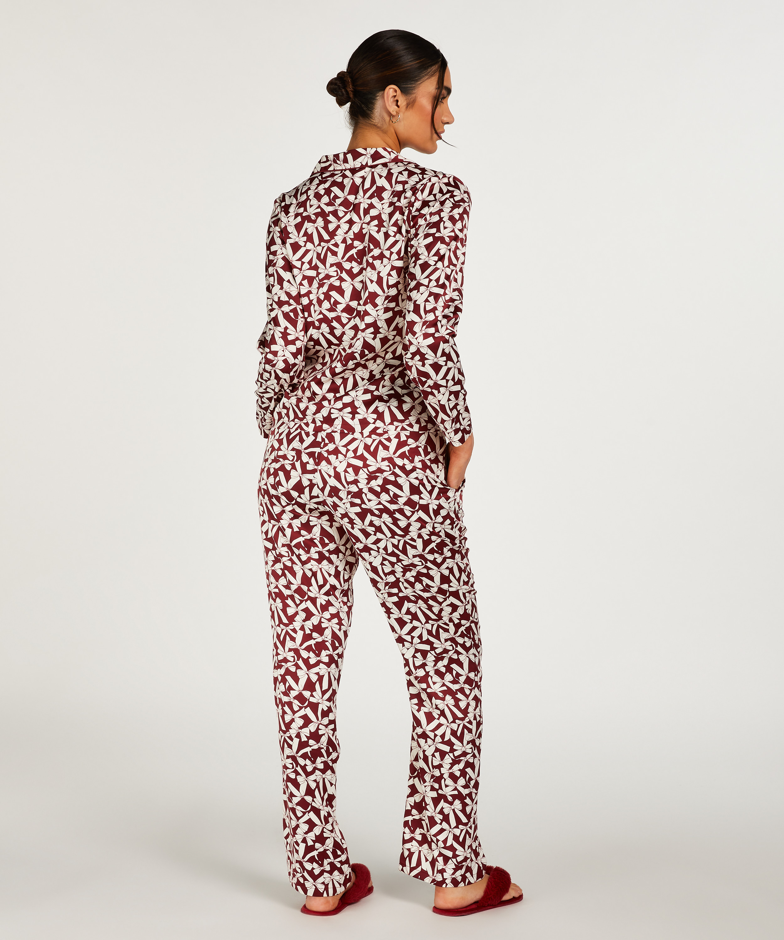 Kurtka z satyny z długimi rękawami, Czerwony, main