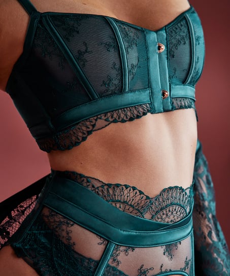 Nieusztywniany biustonosz z fiszbinami Christine, Niebieski