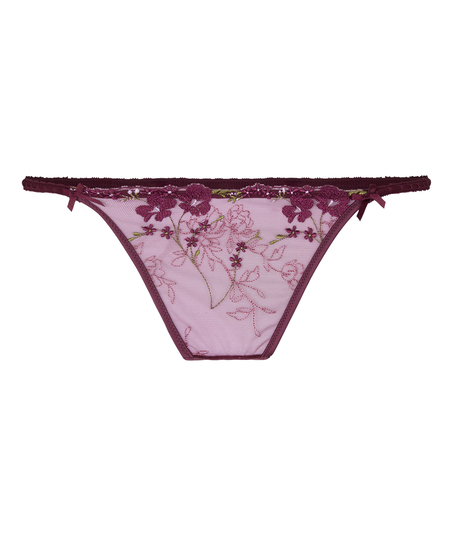 Stringi z wysokim wycięciem Peonie, Fioletowy