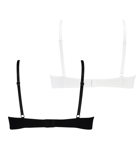 2 sztuki biustonoszy usztywnianych z fiszbinami, Czarny