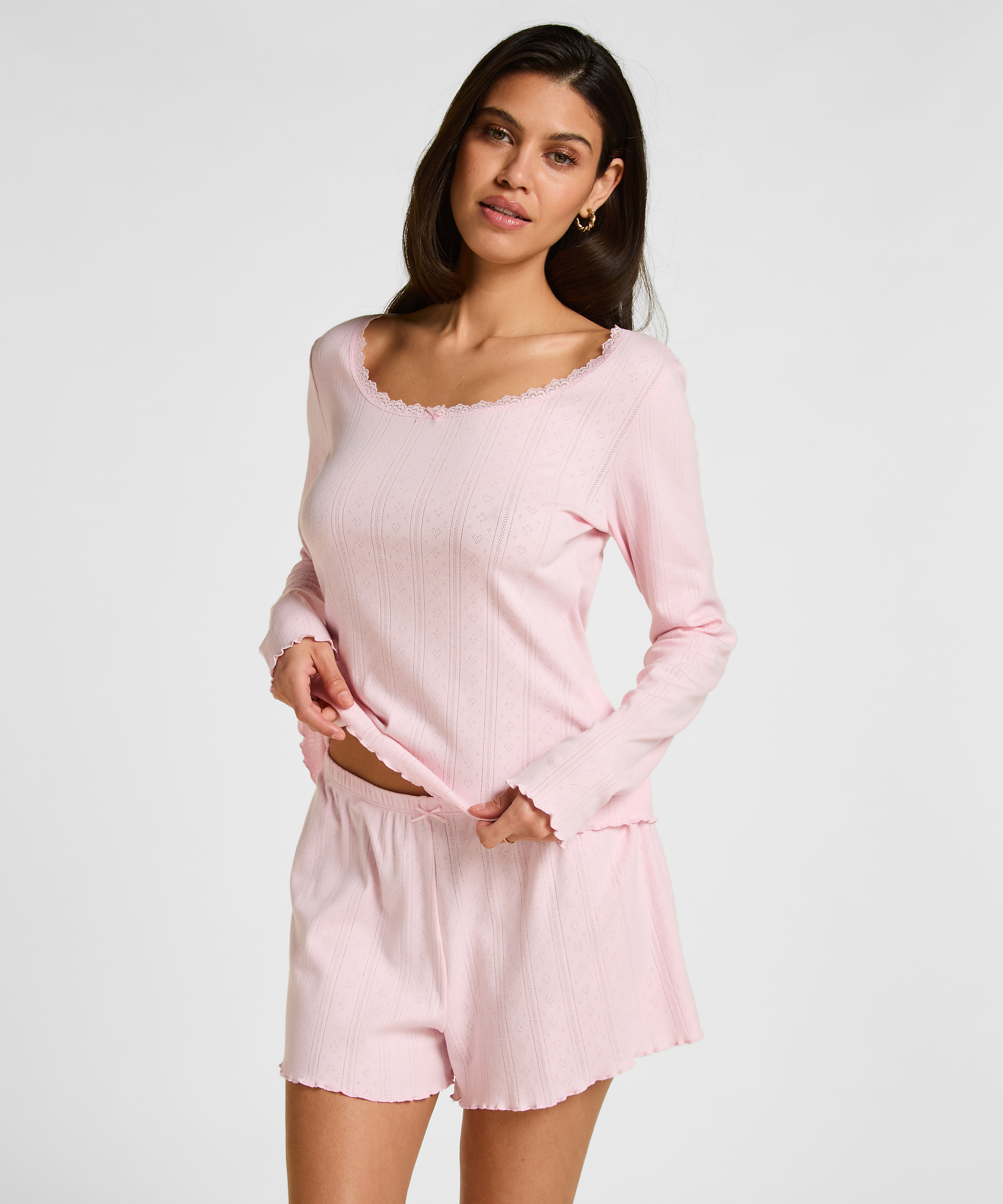 PJ LS SHORT POINTELLE, R&oacute;żowy, main