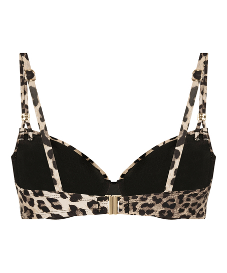 Usztywniana góra od bikini z fiszbinami Animalia, Brązowy