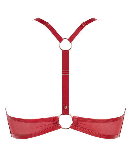Usztywniony biustonosz push-up z fiszbinami Faye, Czerwony