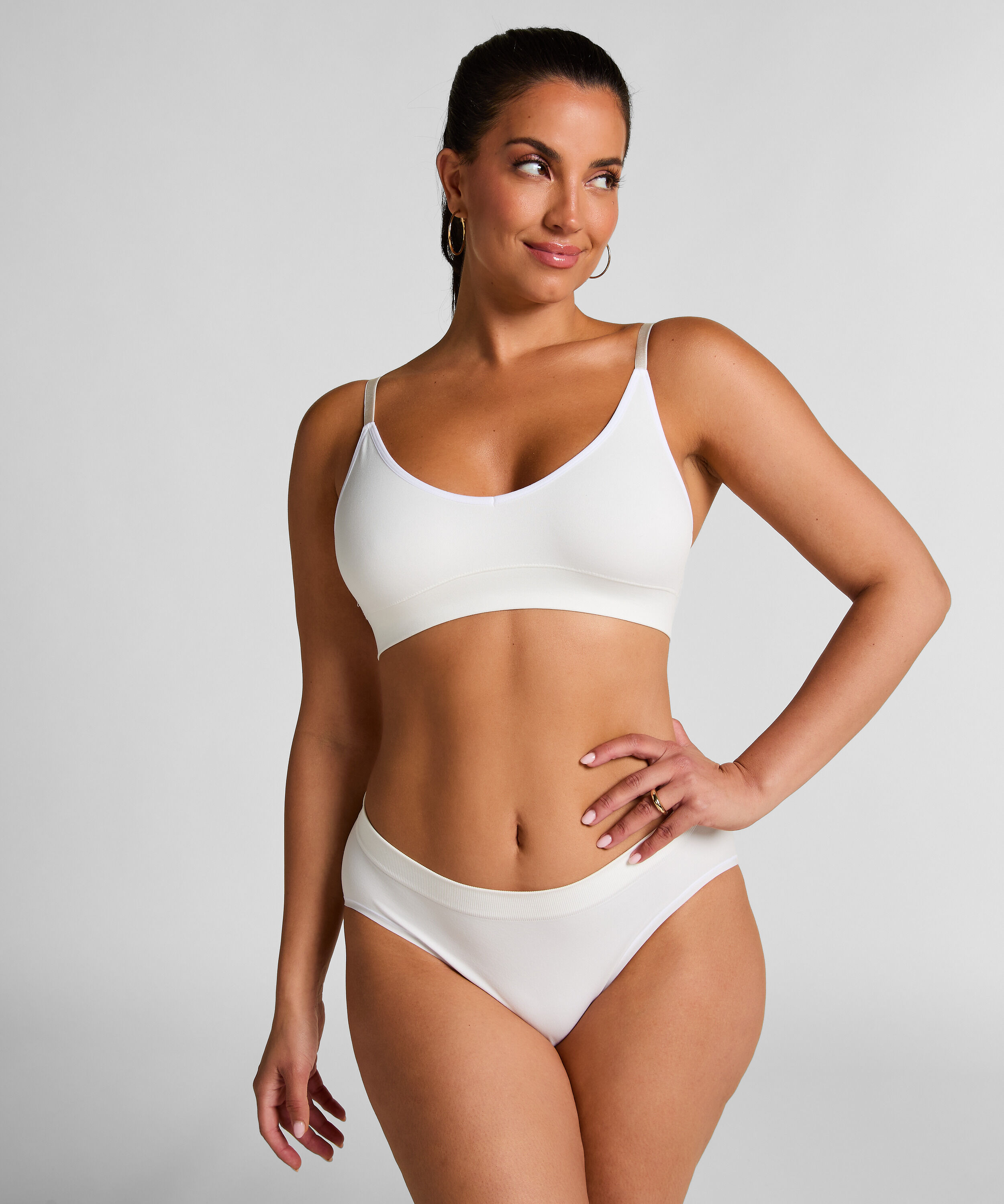 Tr&oacute;jkątny biustonosz bralette Dide, Biały