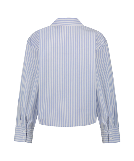 Bawełniana g&oacute;ra od piżamy, Niebieski