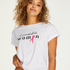 Top z kr&oacute;tkim rękawem Pink Ribbon, Biały