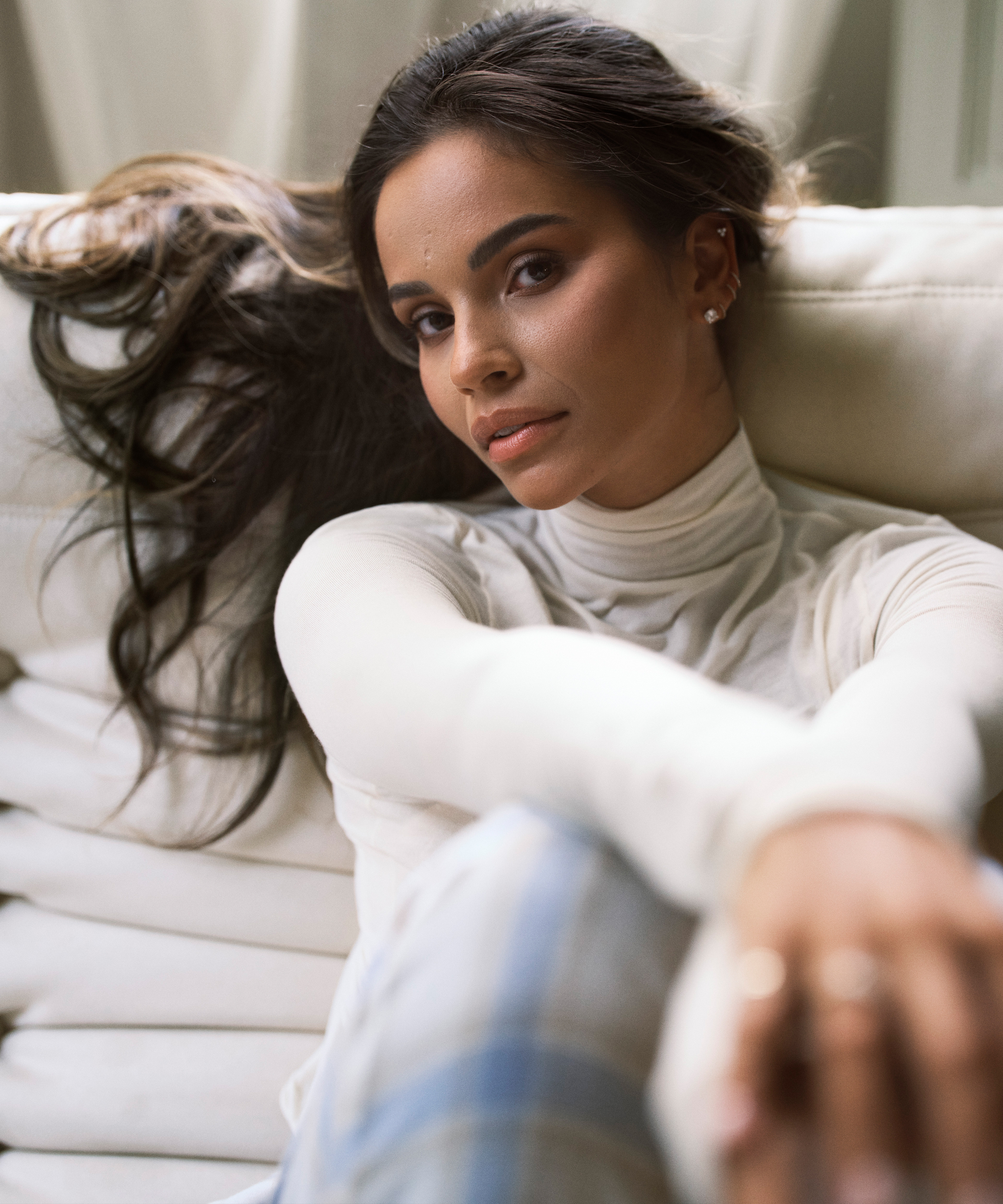 super miękki golf z kaszmirem top, Biały, main