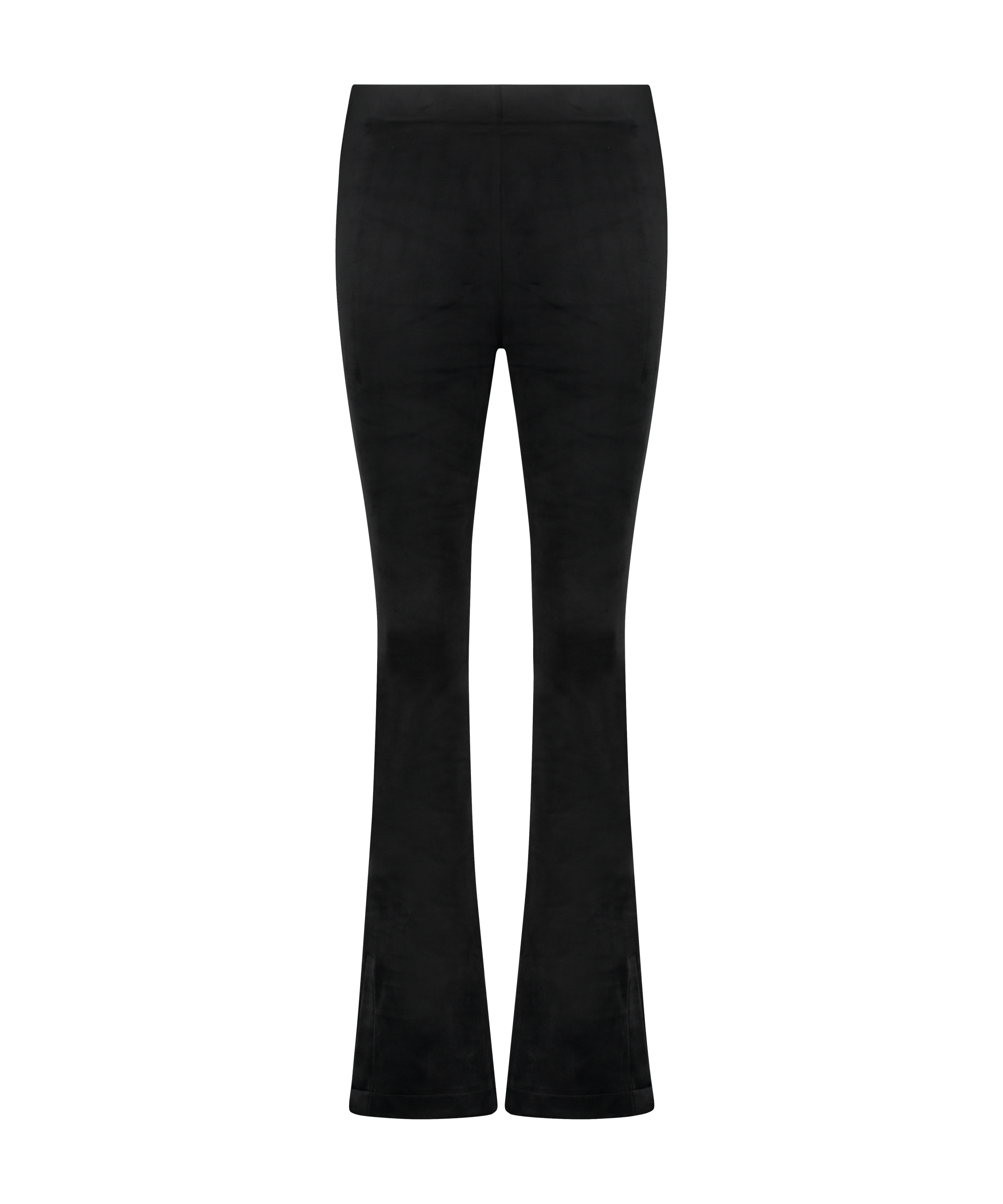 Flared Velvet Leggings, Czarny, main