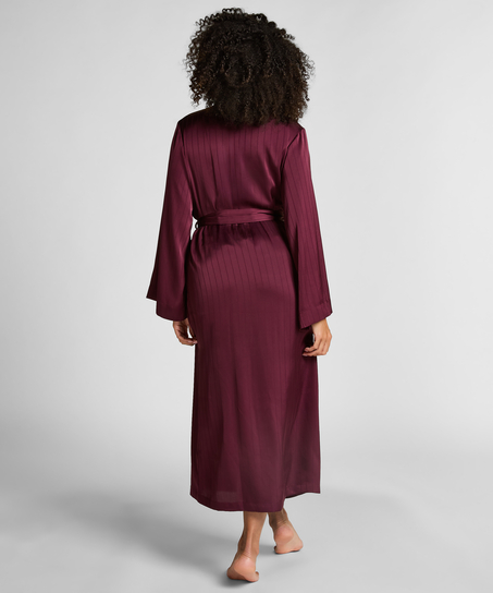 Kimono satynowe w prążki, Fioletowy