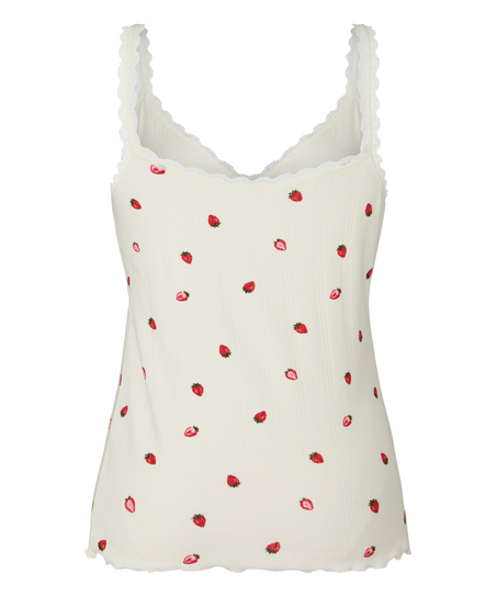 Singlet Piżamowy Pointelle, Biały