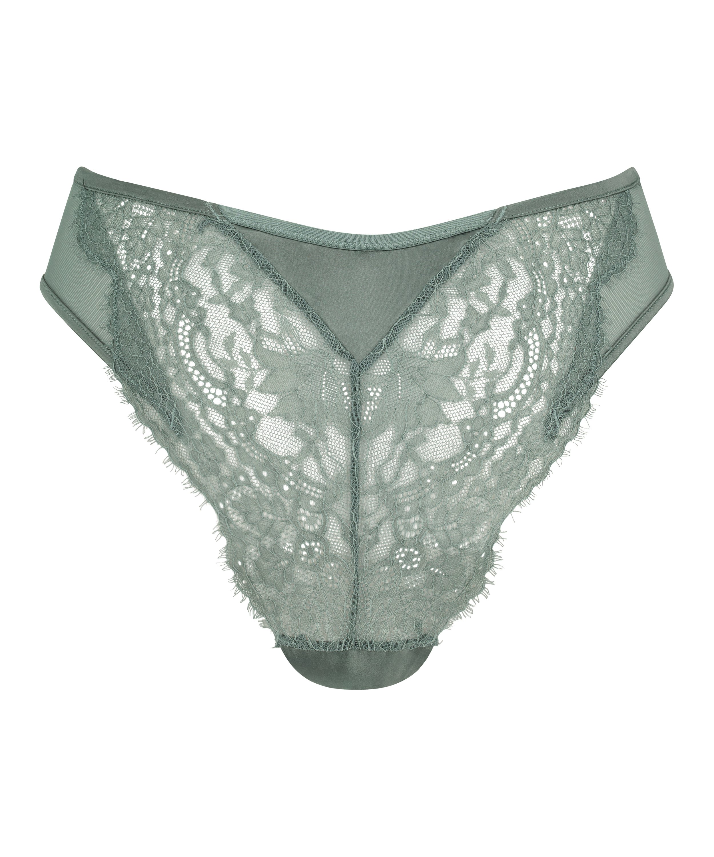 Majtki brazylijskie z wysokim wycięciem Nicole, Zielony, main
