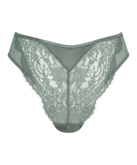 Majtki brazylijskie z wysokim wycięciem Nicole, Zielony