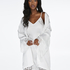 Lace Satin Kimono, Biały