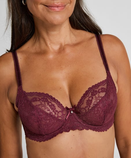 Nieusztywniony biustonosz z fiszbinami Isadora, Czerwony