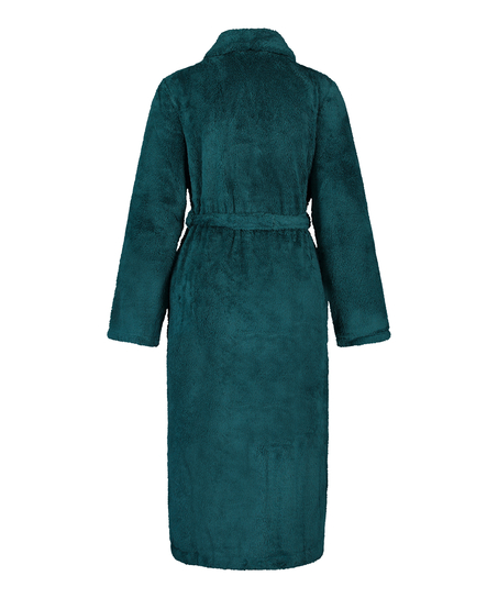 Długi szlafrok z polaru, Niebieski