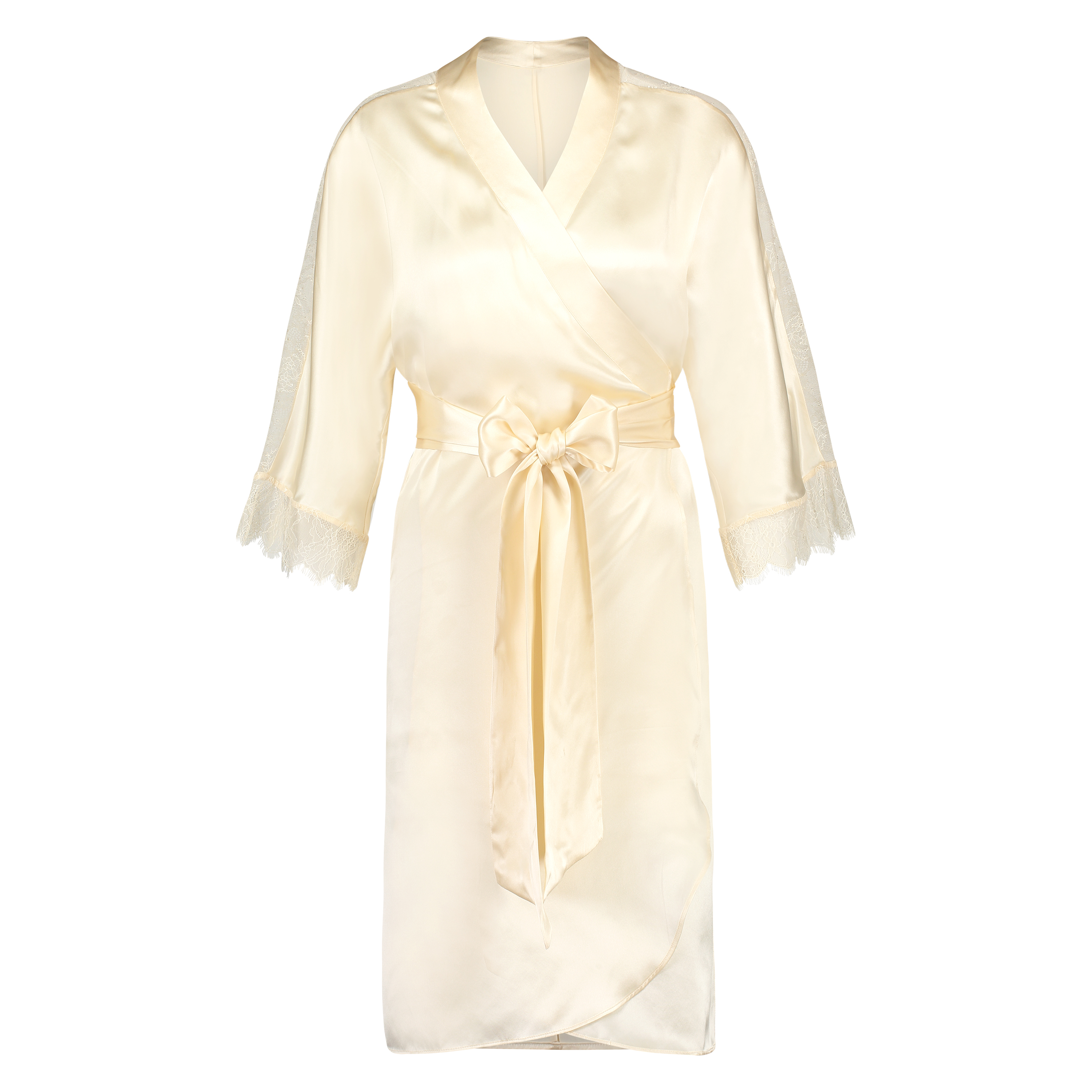 Silk Lace Kimono, Beżowy, main