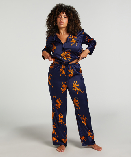 Spodnie z satyny, Niebieski