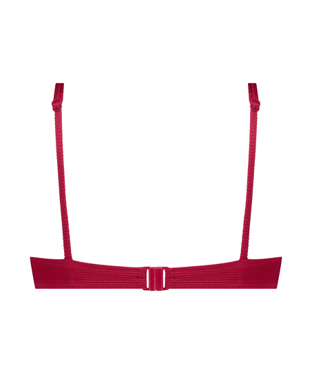 Nieusztywniona półokrągła góra od bikini z fiszbinami, Różowy