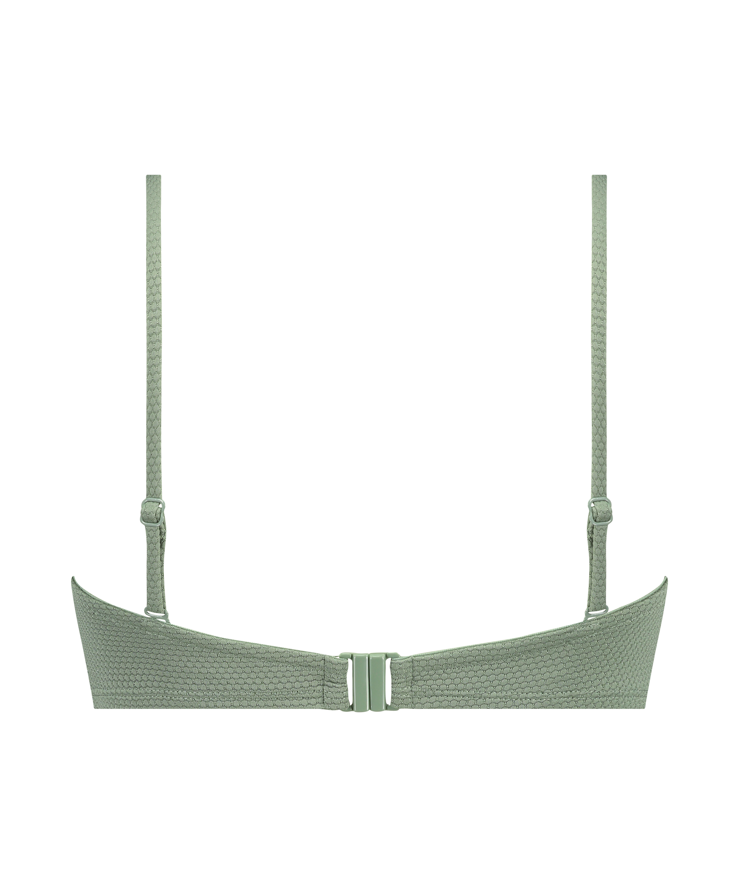 Góra od bikini push-up z fiszbinami, z falowanym brzegiem, miseczki A – E, Zielony, main
