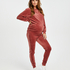 Velvet Maternity Jogging Pants, Różowy