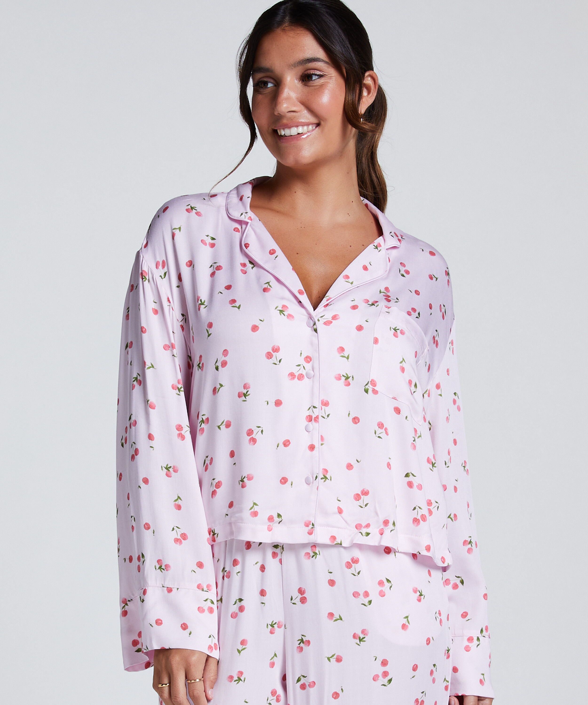 Kurtka z satyny z długimi rękawami, R&oacute;żowy