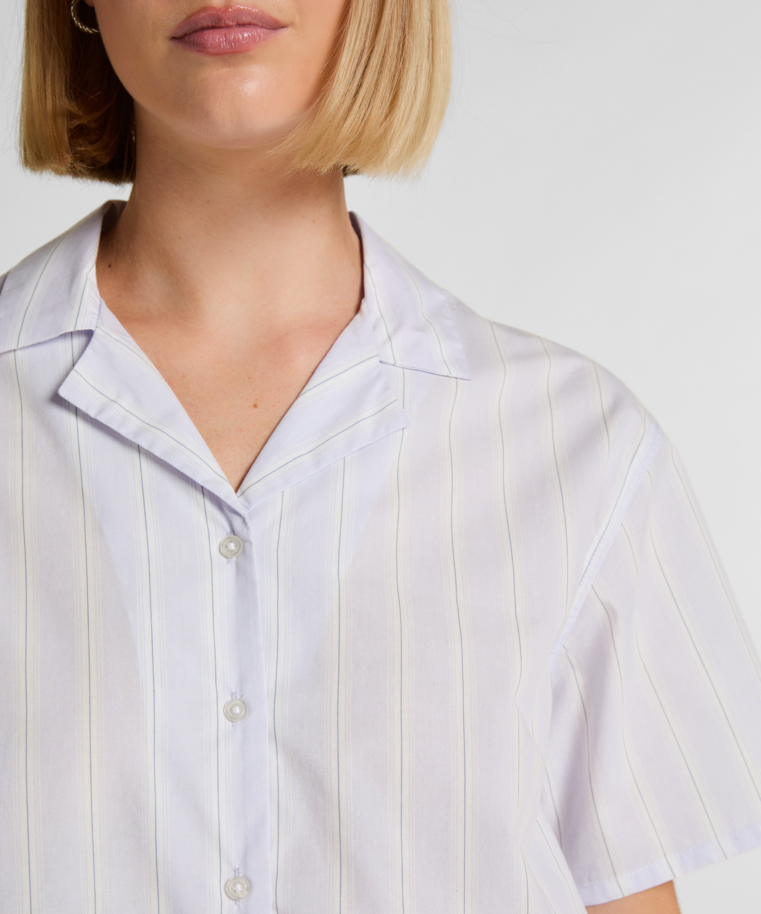 Bawełniana Kurtka w Paski, Fioletowy, main