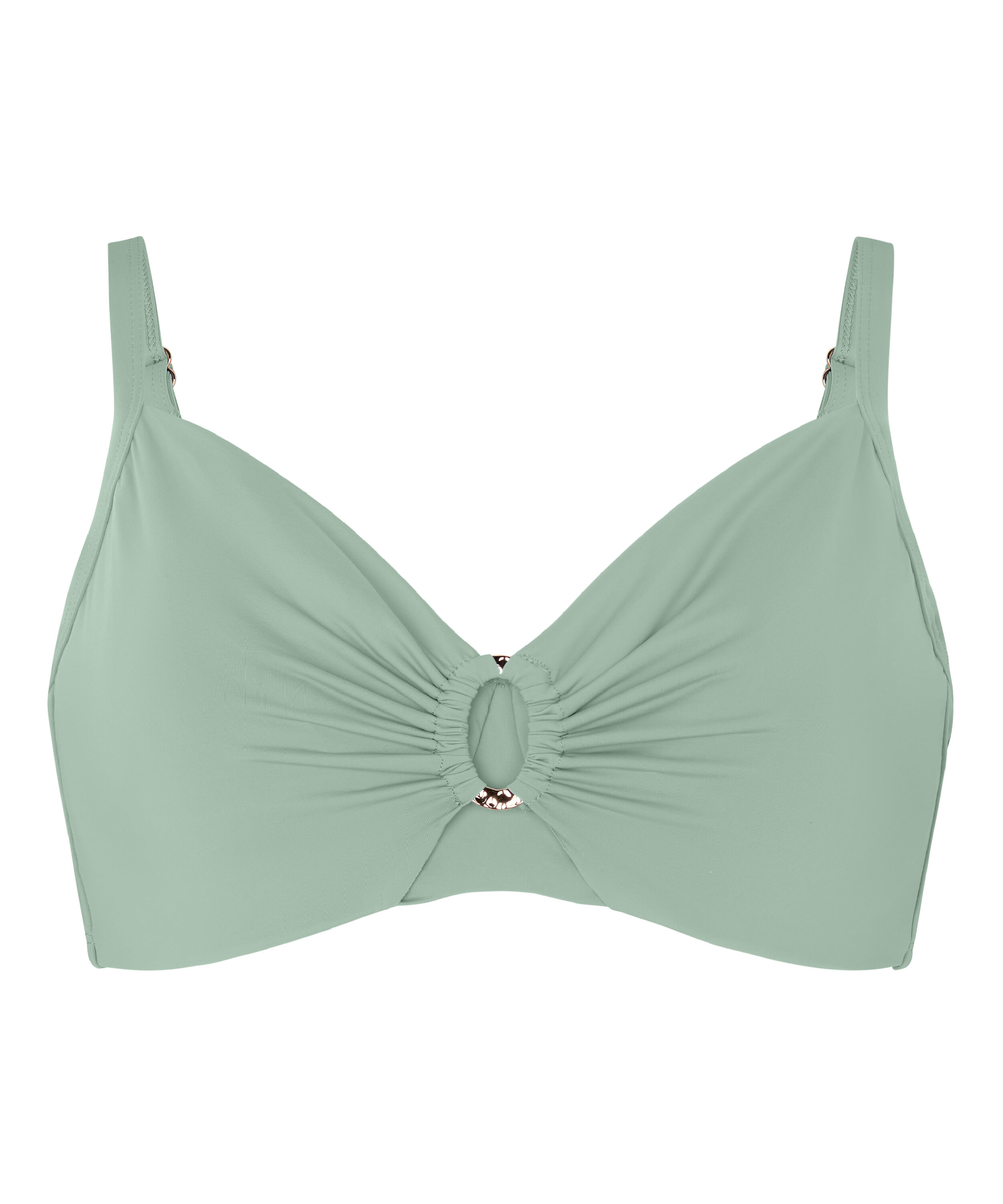 Nieusztywniona g&oacute;ra od bikini z fiszbinami Luxe, Zielony