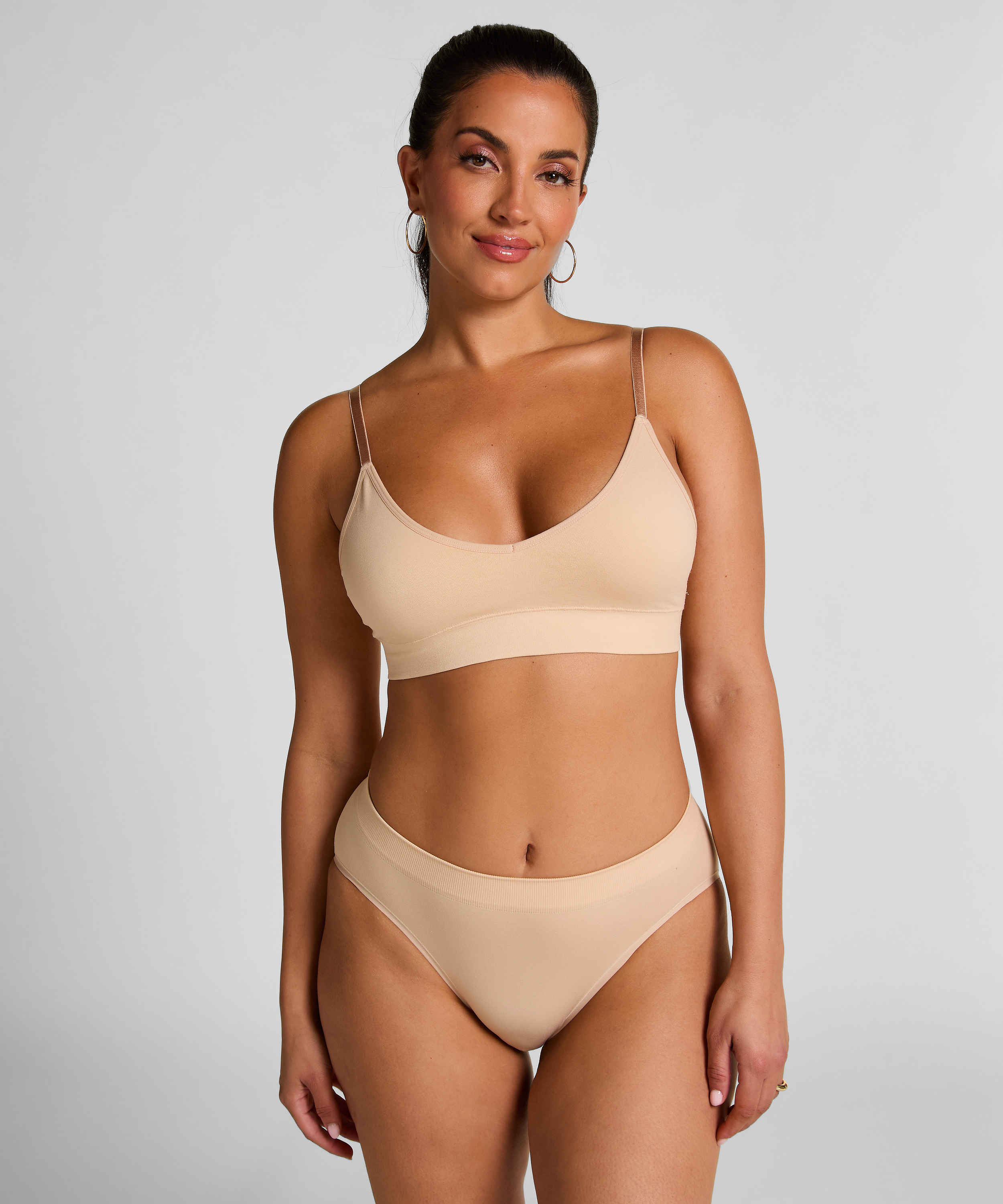 Tr&oacute;jkątny biustonosz bralette Dide, Beżowy, main
