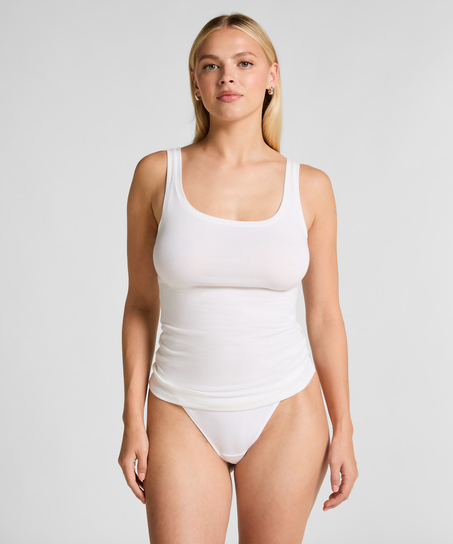 Singlet top z miękkiej bawełny, Biały