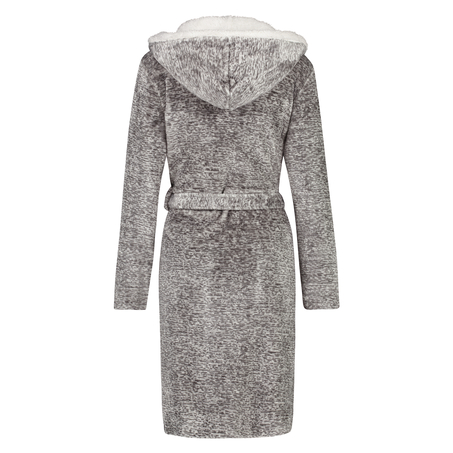 Fleece Bathrobe, Szary