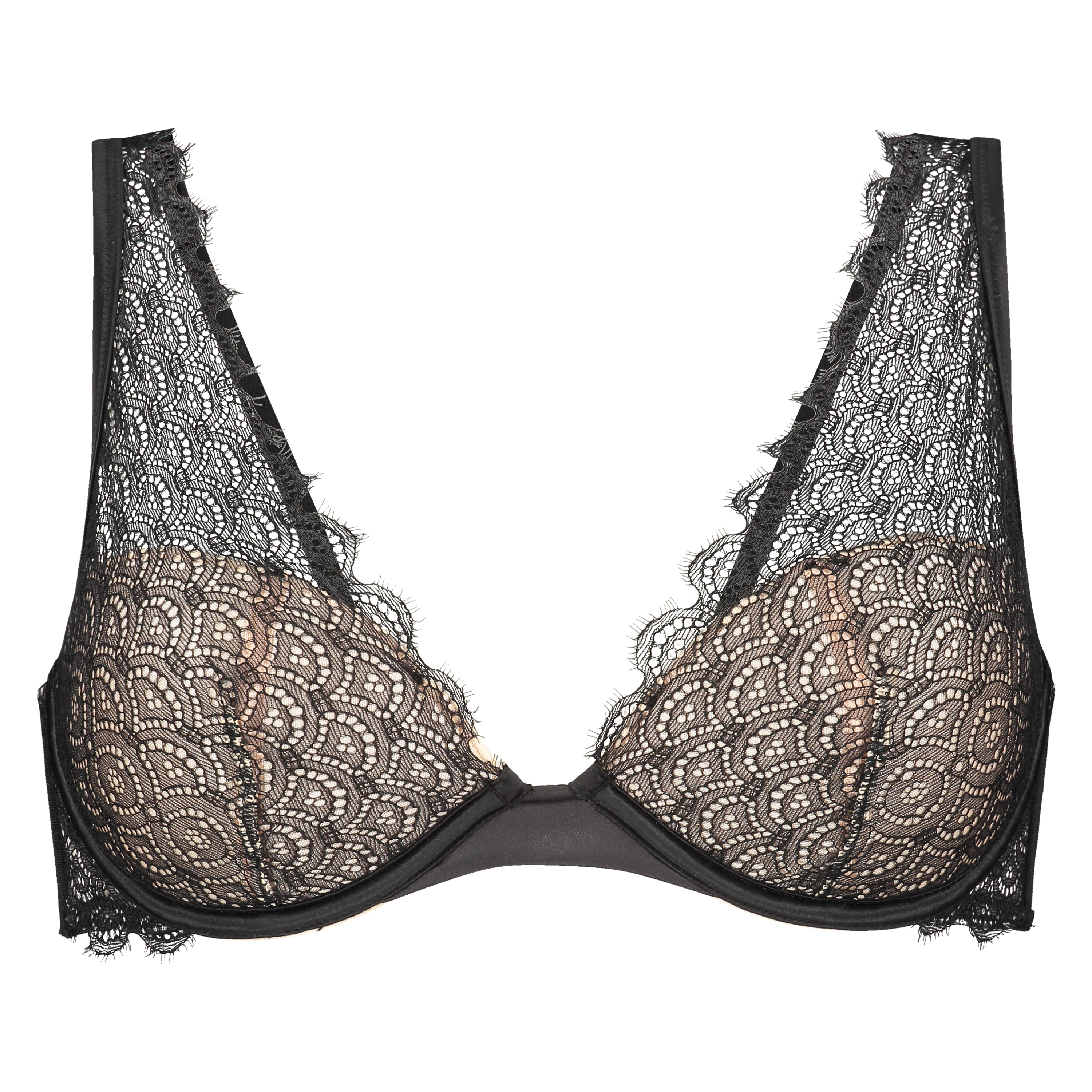 Elvie padded underwired bra, Czarny, main