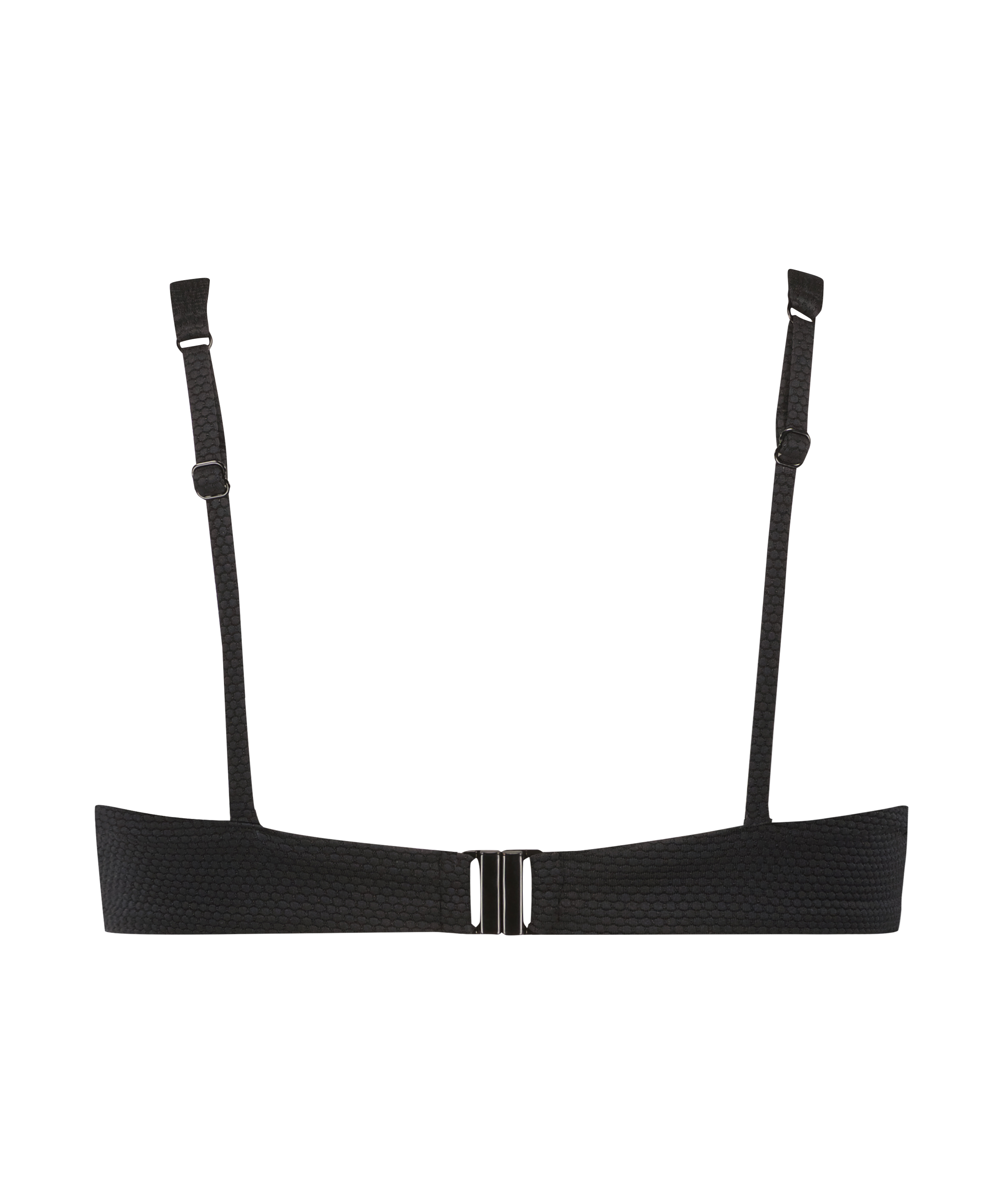 Scallop biustonosz bikini bez wkładek z fiszbinami, Czarny, main