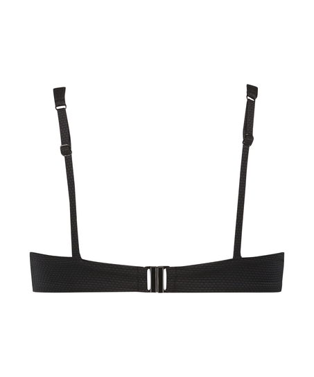 Scallop biustonosz bikini bez wkładek z fiszbinami, Czarny