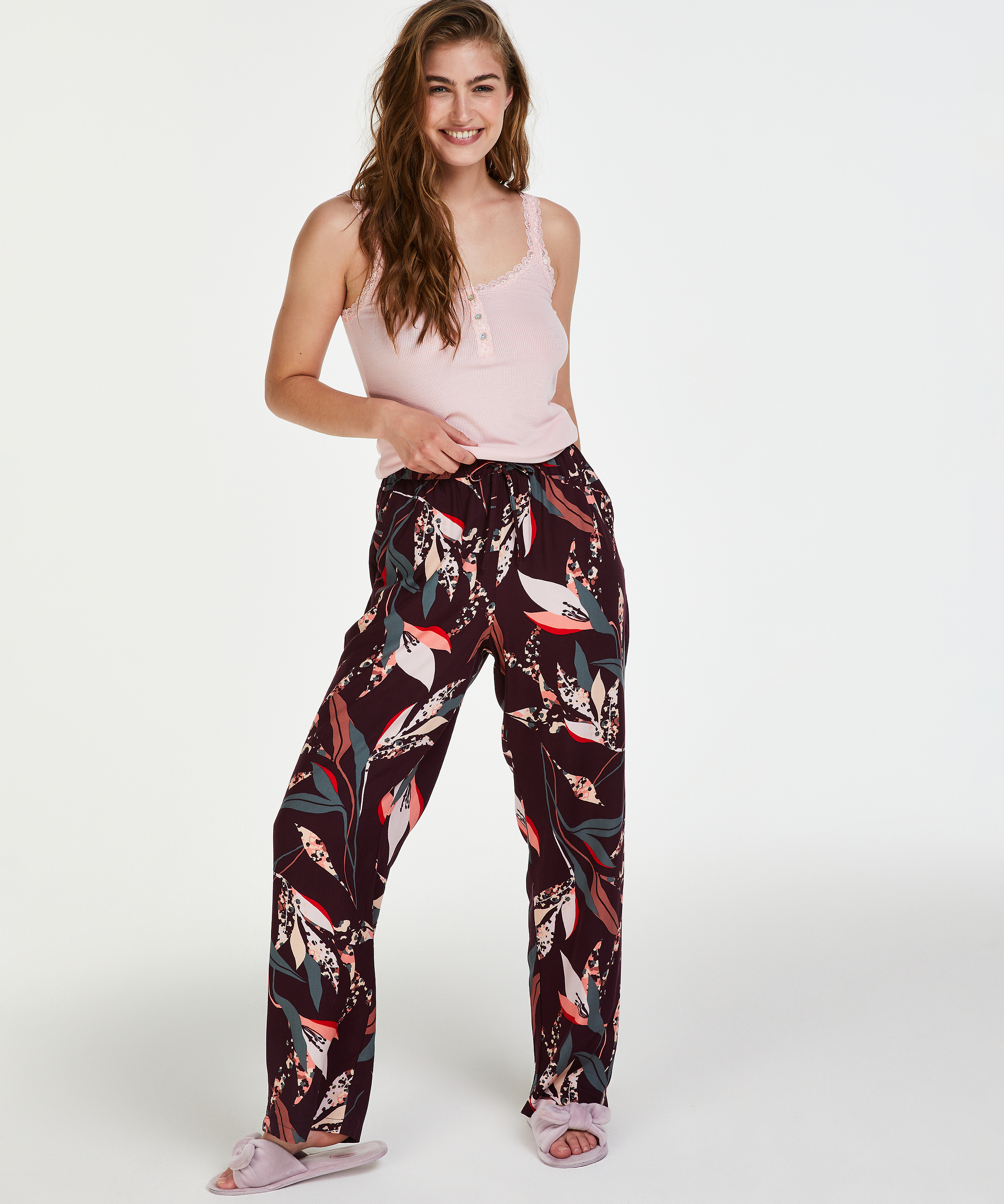 Woven Pyjama Bottoms, Czerwony, main
