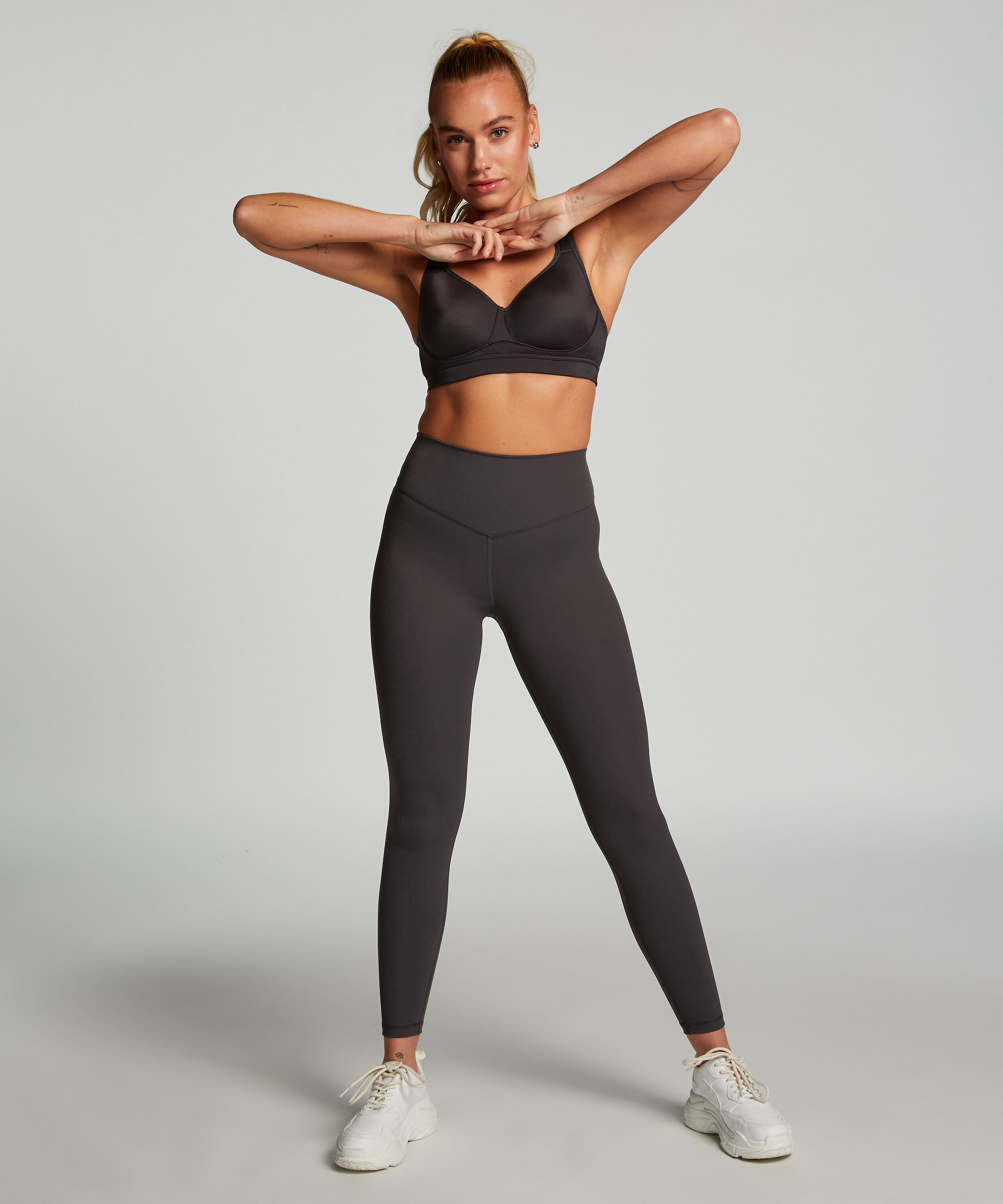 HKMX Legginsy z wysokim stanem, Szary