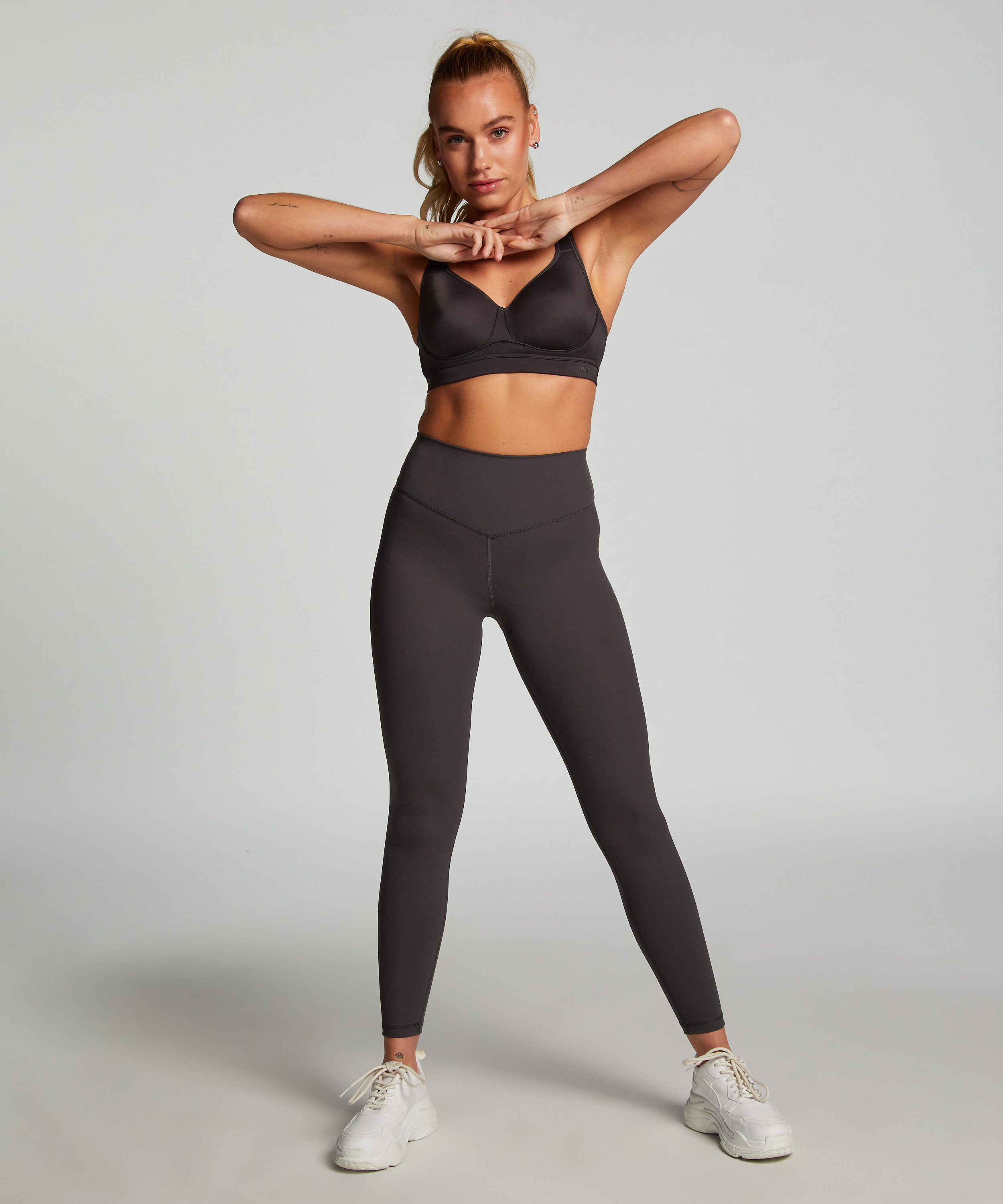 HKMX Legginsy z wysokim stanem, Szary, main